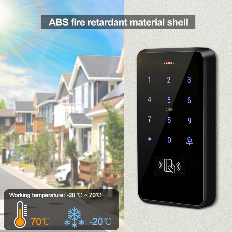125KHz RFID skārienjutīgā tastatūra IP68 ūdensnecaurlaidīga piekļuves kontroles tastatūra Controller Cipari slēdzenes durvju atvēršanas sistēmas elektroniskās atslēgu kartes
