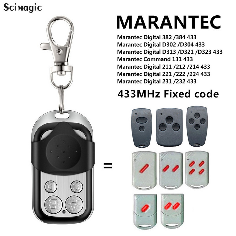 Marantec Digital D302 D304 Дистанционно управление за гаражна врата 868MHz 433mhz Трансмитер за ключодържател за врата
