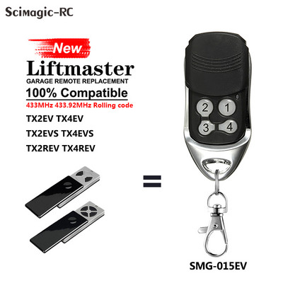 Chamberlain Liftmaster TX2REV TX4REV rezerves tālvadības pults 433,92 mhz ritošā koda durvju atslēgu piekariņa kārbas atvērējs