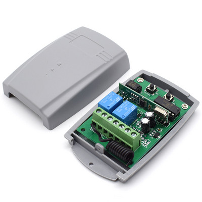 Универсален двуканален приемник за дистанционно управление на гаражна врата 433MHZ приемник с фиксиран код и подвижен код Превключвател за дистанционно управление