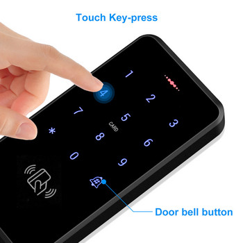 Κάρτα RFID Ελεγκτής πρόσβασης πόρτας οπίσθιου φωτισμού Keypad 3000 Χρήστης 125KHz Token κάρτας Συναγερμός παραβίασης με μπρελόκ RFID αδιάβροχο Προαιρετικό