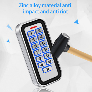 IP67 Αδιάβροχο 2000 User Zinc Metal Access Control Πληκτρολόγιο 125Khz RFID Card Reader with Wiegand Output & Input Entry Door Opener