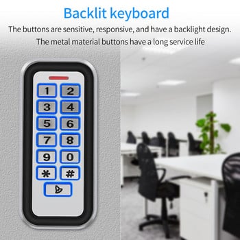 IP67 Αδιάβροχο 2000 User Zinc Metal Access Control Πληκτρολόγιο 125Khz RFID Card Reader with Wiegand Output & Input Entry Door Opener