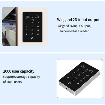 Ново в 12V и 24V 2000 потребители Безключово отваряне на ключалка за врата Сензорен екран Самостоятелен контролер за достъп Клавиатура RFID Система за контрол на достъпа