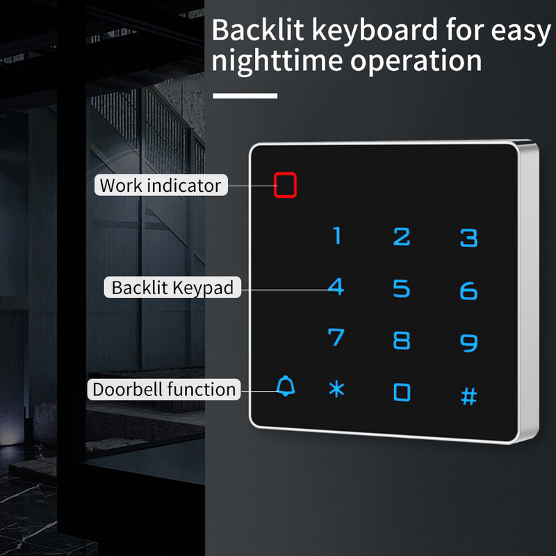 WIFI Tuya Smart App Door Access Control ID Keypad ID RFID 125KHz Standalone Access Controller Card Reader T1203 2000Users All-in-one