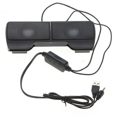 PLEXTONE1 Pair Mini Portable Clipon USB Stereo Speakers line Controller Soundbar for Laptop Mp3 Phone Music Player PC with Clip