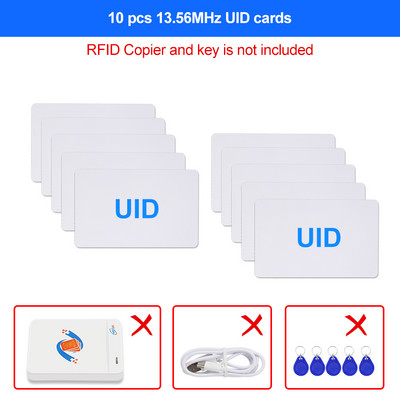 RFID-lugeja kirjutaja paljundusmasin 125KHz 13,56MHz krüptitud programmeerija USB UID T5577 võtmehoidja kaardi tugi NFC telefoni/randmepaela