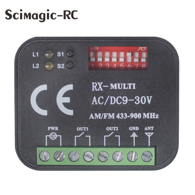 За SOMMER HORMANN Marantec Liftmaster RX MULTI Switch AC/DC 9-30V 300MHz-900MHZ Приемник за дистанционно управление на гаражна врата