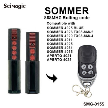 SOMMER 4031 Ръчен предавател 868MHz 4020 TX03-868-4 4026 TX03-868-2 Гаражно дистанционно управление Резервен ключодържател