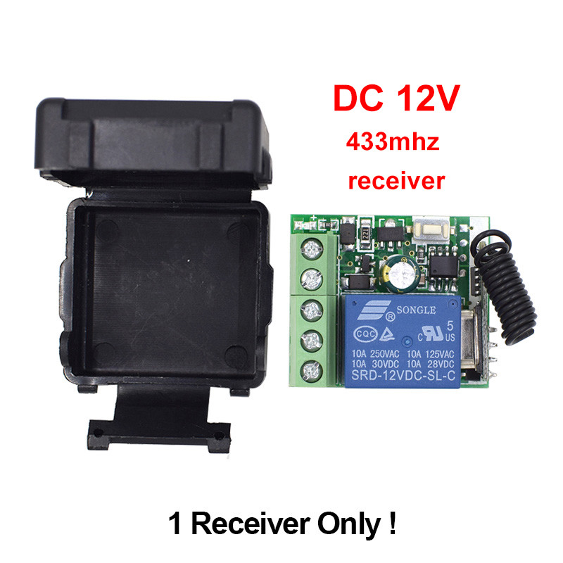 DC 12V viena kanāla releja modulis RF bezvadu slēdža uztvērējs + tālvadības pults raidītājs DIY komplekta vadības pults