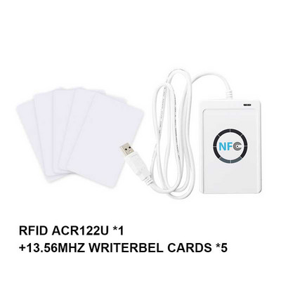 Usb Nfc четец Acr122u безконтактна смарт Ic карта и запис Rfid копирна машина Копирна машина Дубликатор Uid Сменяем етикет Карта Ключодържател