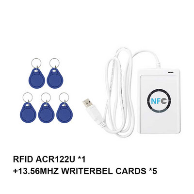 Usb Nfc четец Acr122u безконтактна смарт Ic карта и запис Rfid копирна машина Копирна машина Дубликатор Uid Сменяем етикет Карта Ключодържател