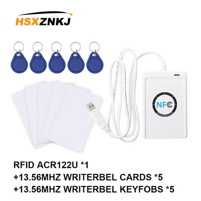 Usb Nfc четец Acr122u безконтактна смарт Ic карта и запис Rfid копирна машина Копирна машина Дубликатор Uid Сменяем етикет Карта Ключодържател