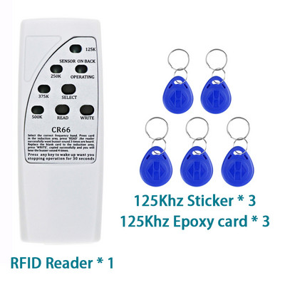 Rokas CR66 karšu lasītājs RFID emblēmu kopētājs EM4305 T5577 atslēgu rakstītājs 125/250/375/500Khz marķieru klonēšanas EM/TK4100 tagu kopētājs