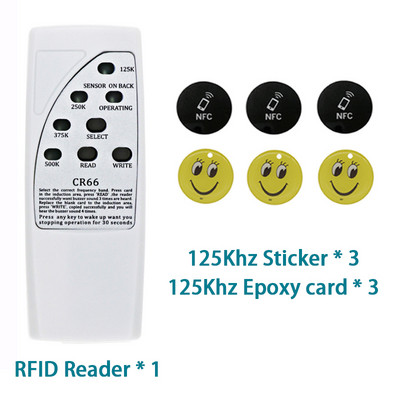 Rokas CR66 karšu lasītājs RFID emblēmu kopētājs EM4305 T5577 atslēgu rakstītājs 125/250/375/500Khz marķieru klonēšanas EM/TK4100 tagu kopētājs