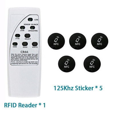 Rokas CR66 karšu lasītājs RFID emblēmu kopētājs EM4305 T5577 atslēgu rakstītājs 125/250/375/500Khz marķieru klonēšanas EM/TK4100 tagu kopētājs