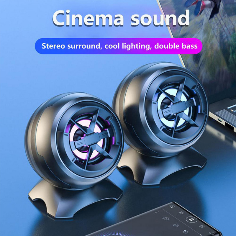 USB laidiniai kompiuterio garsiakalbiai Deep Bass garso dėžutės garsiakalbis nešiojamam kompiuteriui Galingas žemųjų dažnių garsiakalbis stalinis nešiojamasis mini garsiakalbis