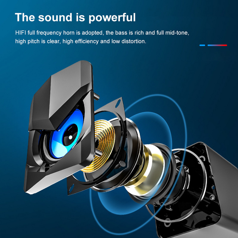 Kompiuterio garsiakalbis Žemųjų dažnių garsiakalbis 3,5 mm laidinis muzikos grotuvas Garso dėžė su USB maitinamas namų garsiakalbis Žemųjų dažnių garsiakalbis mobiliesiems nešiojamiesiems kompiuteriams