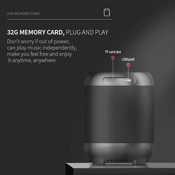 Гласово управление Bluetooth високоговорител Преносима безжична звукова кутия PC високоговорител Стерео съраунд безжичен високоговорител Поддръжка TF Aux Радио