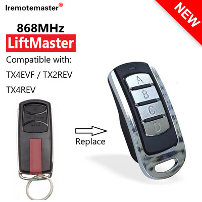 LIFTMASTER TX2REV TX4REV TX4EVF garázs távirányítós sokszorosítóhoz 868MHz távirányítós ajtónyitó vezeték nélküli adóhoz