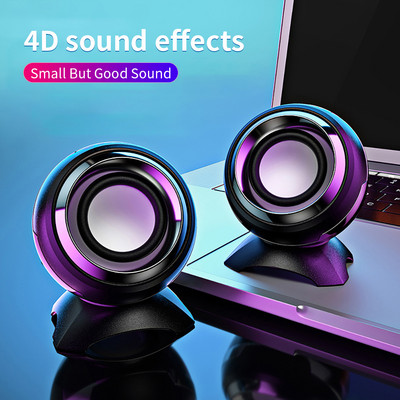 3,5 mm-es és USB adapter vezetékes mini számítógép hangszóró Q8 basszus sztereó asztali hangszóró laptop telefonhoz AUX audio multimédiás hangszóró