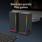 USB 2.0 3,5 mm aux 3D stereo surround glazba RGB Light Gaming Žičani zvučnici zvučna traka za računalo Zvučnici za stolna računala