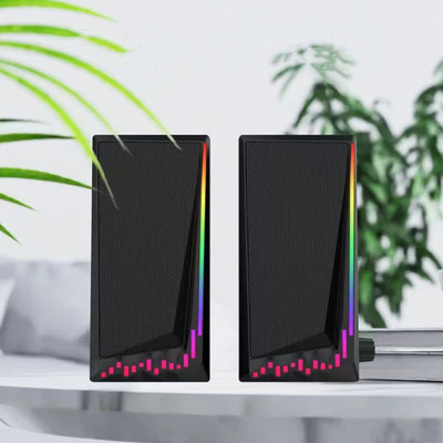 USB 2.0 3,5 mm aux 3D stereo surround glazba RGB Light Gaming Žičani zvučnici zvučna traka za računalo Zvučnici za stolna računala