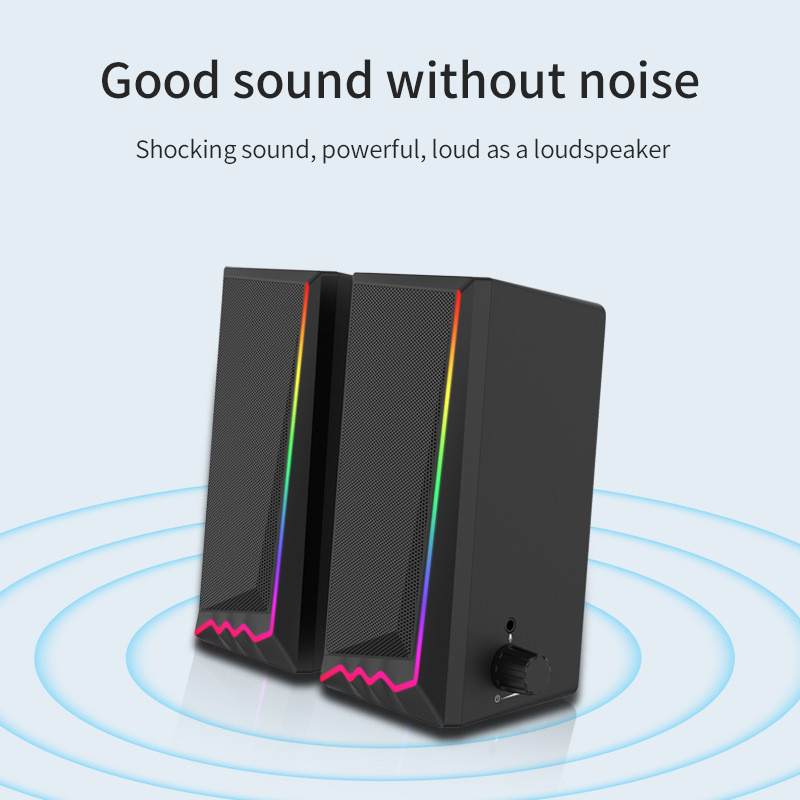 USB 2.0 3,5 mm aux 3D stereo surround glazba RGB Light Gaming Žičani zvučnici zvučna traka za računalo Zvučnici za stolna računala