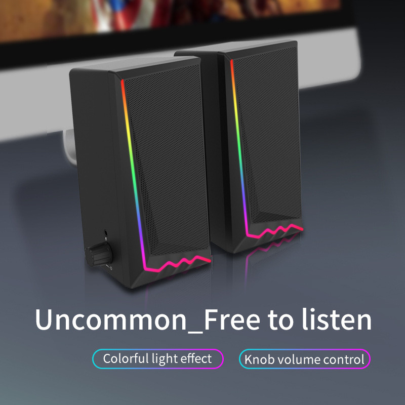 USB 2.0 3,5 mm aux 3D stereo surround glazba RGB Light Gaming Žičani zvučnici zvučna traka za računalo Zvučnici za stolna računala