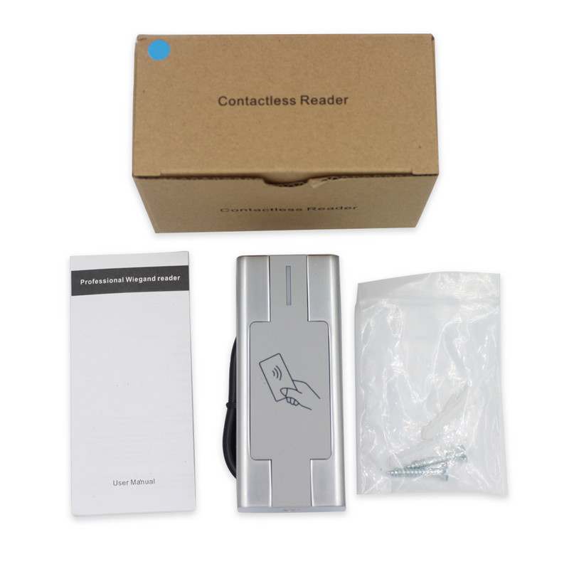 H2R IP67 ūdensizturīgs metāla piekļuves kontroles lasītājs 125KHz/13.56MHz EM MF karšu lasītājs ar Wiegand 26 izeju piekļuves kontrolierim