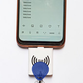 125Khz TK4100 T5577 ключодържател с ниска честота Малък размер RFID OTG Android телефон USB Type-c интерфейс Четец на ID карти