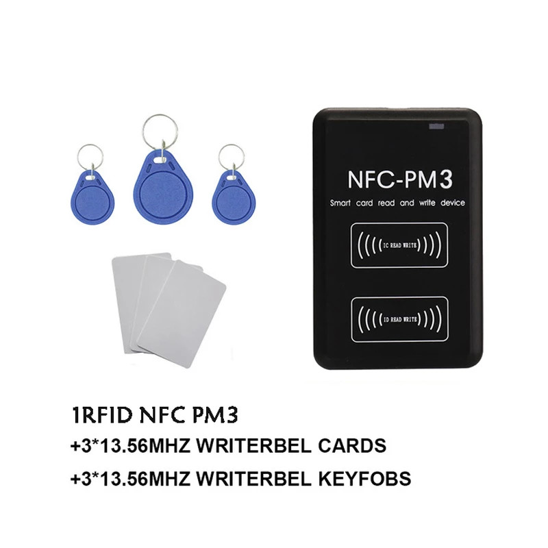 Jauns NFC PM3 RFID pilnas šifrēšanas dekodēšanas lasītājs Smart Chip karšu kopētājs 13,56 MHz Writer 1K atslēgas emblēmas S50 tagu kopētājs
