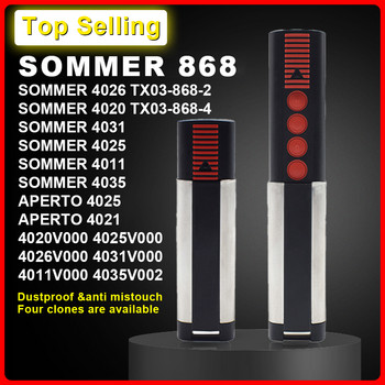 868mhz Sommer 4031 4020 TX03-868-4 Τηλεχειριστήριο με 4 κουμπιά για τηλεχειριστήριο μοτέρ αυτόματης πύλης πόρτας