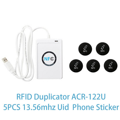 Нов RFID ACR122U NFC Четец на смарт карти Писач 13.56Mhz Копирна машина Дубликатор 1k S50 Key UID Clone Duplicate Label Programmer