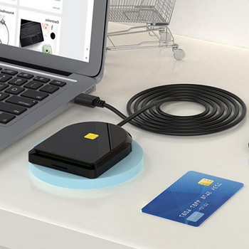 Αναγνώστης καρτών τσιπ κάρτας SIM/IC Bank συμβατό με Windows IOS Linux DOD USB 2.0 Common Access CAC Smart Card Reader