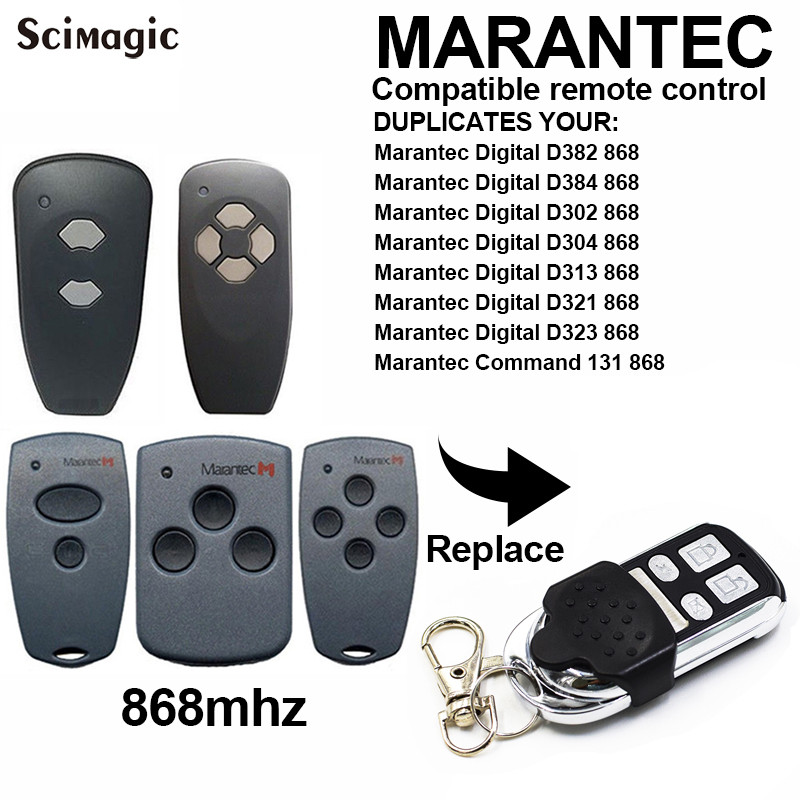Clone Marantec Digital D382 D384 D313 D321 D323 Command 131 868MHz Garázs távirányító Kapunyitó elektronikus adó