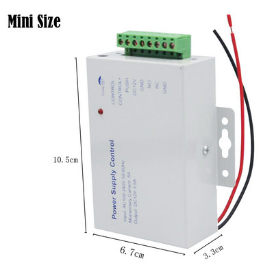 Līdzstrāvas 12V 5A durvju piekļuves kontroles sistēmas slēdža barošanas avota adaptera pārveidotājs AC 110~240V RFID piekļuves kontroles piederumiem