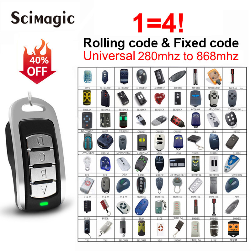 Garāžas tālvadības pults attaisāmais kopētājs 280MHz-868MHz Klona daudzfrekvenču kodu satvērējs elektroniskais vārtu durvju rokas raidītājs