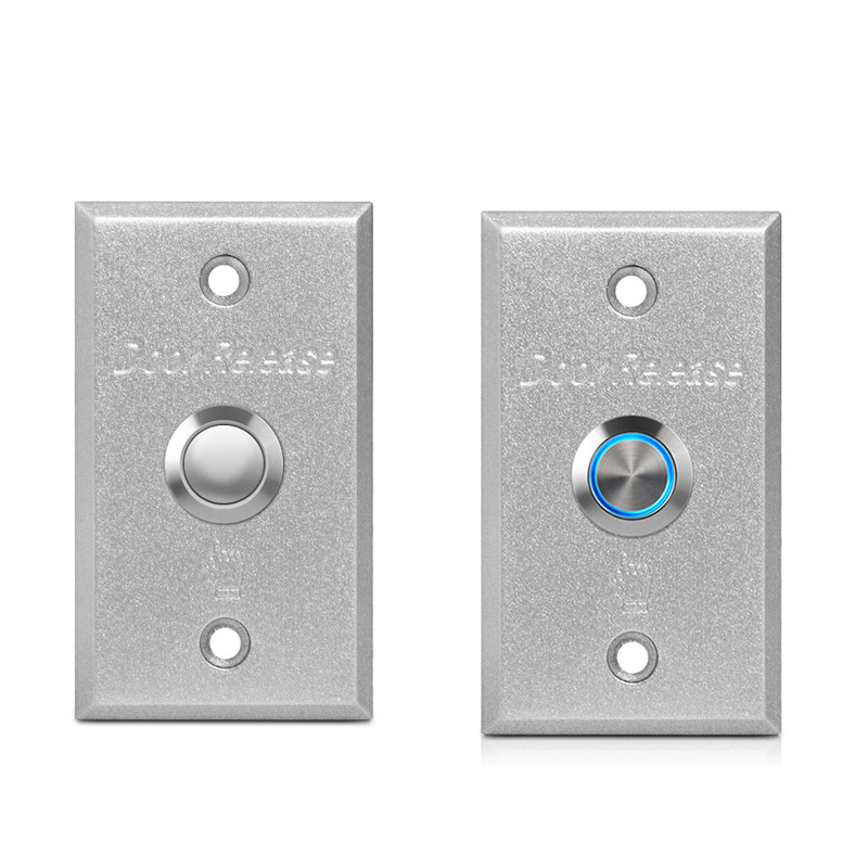 86 * 50 mm Aliuminio lydinio mygtuko jungiklio išėjimo mygtukas Durų atleidimas, skirtas durų spynos prieigos kontrolės vartų atidarytuvui