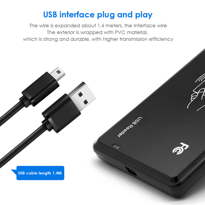 Kiipkaardilugeja, draiverit väljastav seade puudub 125 kHz 13,56 MHz kahesageduslik USB RFID-lugeja juurdepääsu kontrollimiseks