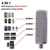4 vienā Garāžas vārtu tālvadības pults Daudzfrekvences 280–868MHz Taustiņu komanda Fiksētais kods Ritošā koda kontrolieris 433 433,92Mhz