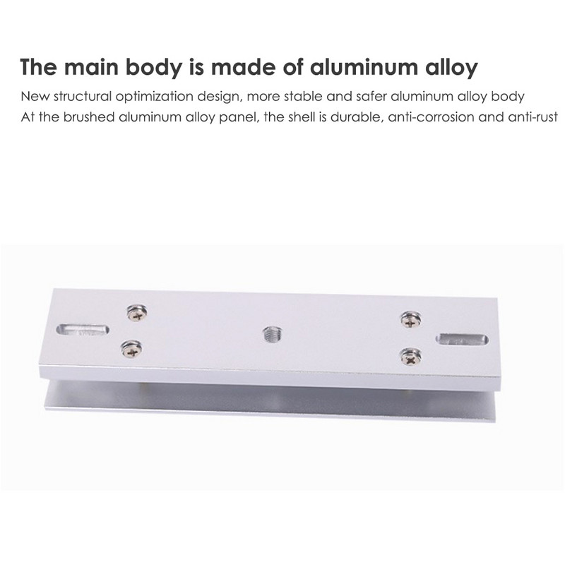 280kg Magnētiskā slēdzene U formas kronšteins izmantošanai bezrāmju stikla durvīm koka durvīm Piekļuves kontroles sistēma