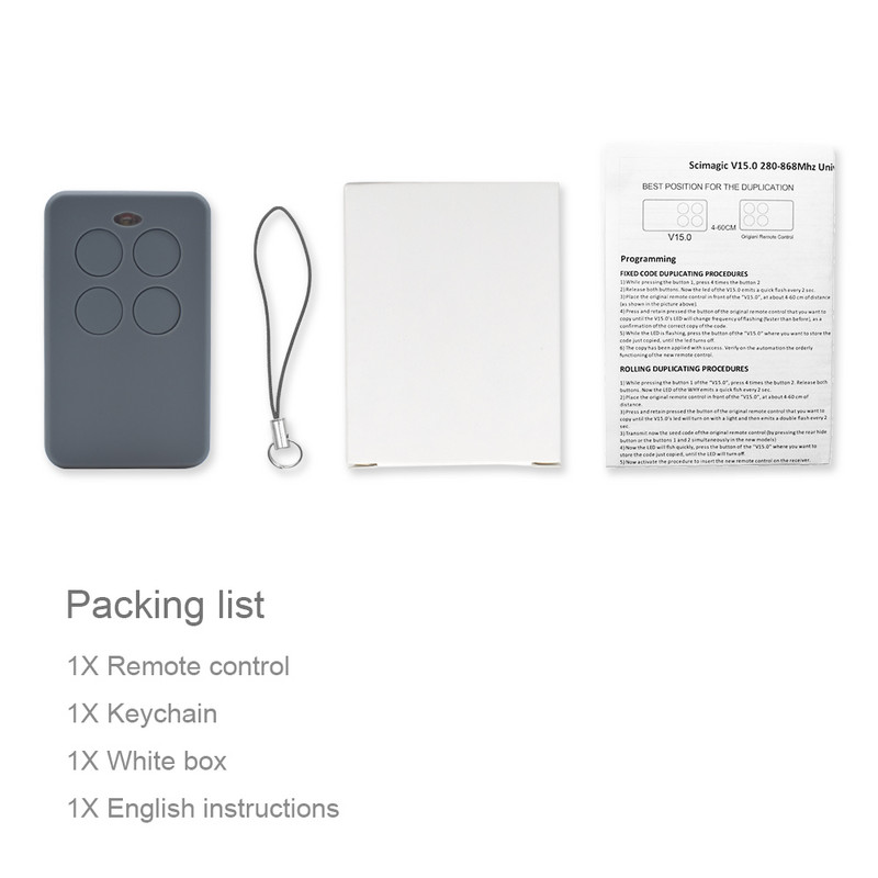 Daudzfrekvenču garāžas durvju tālvadības pults kopētājs 433 868Mhz tālvadības pults komandu klons HORMANN DEA VDS kontrolieris