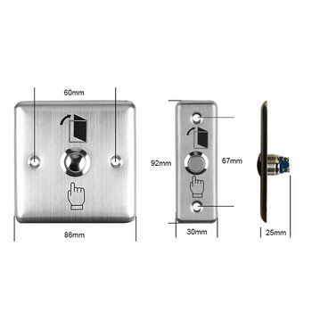 Κουμπί εξόδου από ανοξείδωτο χάλυβα Διακόπτης ώθησης Αισθητήρας πόρτας Αποδέσμευση ανοίγματος για μαγνητική κλειδαριά Έλεγχος πρόσβασης Προστασία ασφαλείας σπιτιού