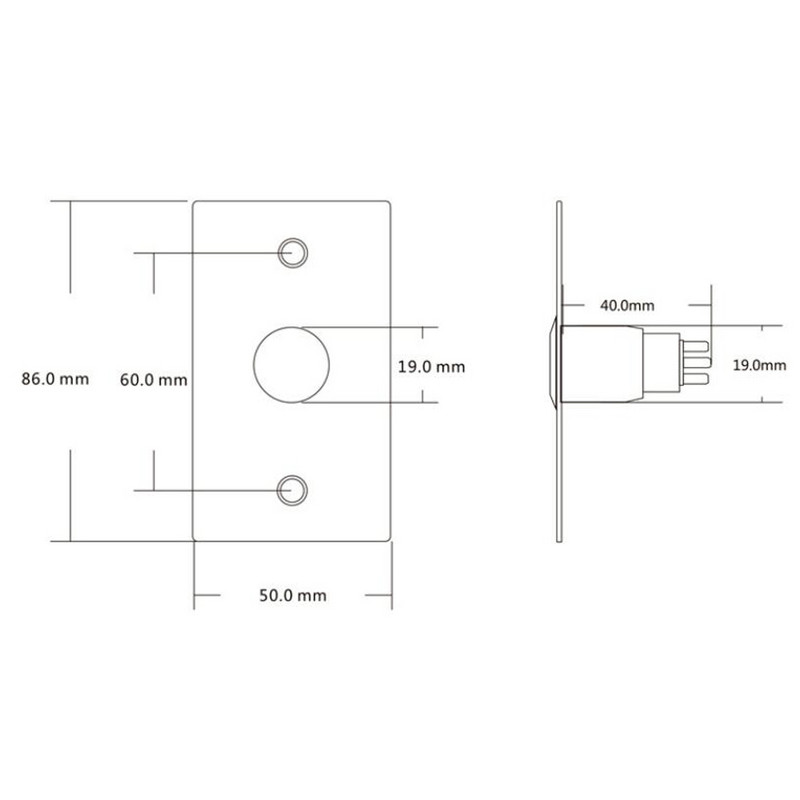 Nerūsējošā tērauda durvju atvēršanas slēdži Izejas poga Nospiediet, lai izietu poga, kas piemērota durvju piekļuves kontroles sistēmas komplektam S850L