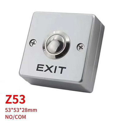 DC12V cinka sakausējuma durvju izejas spiedpogas izejas slēdzis durvju piekļuves kontroles sistēmai izejas atbrīvošanas pogas slēdzis ieejas durvju atvērējs