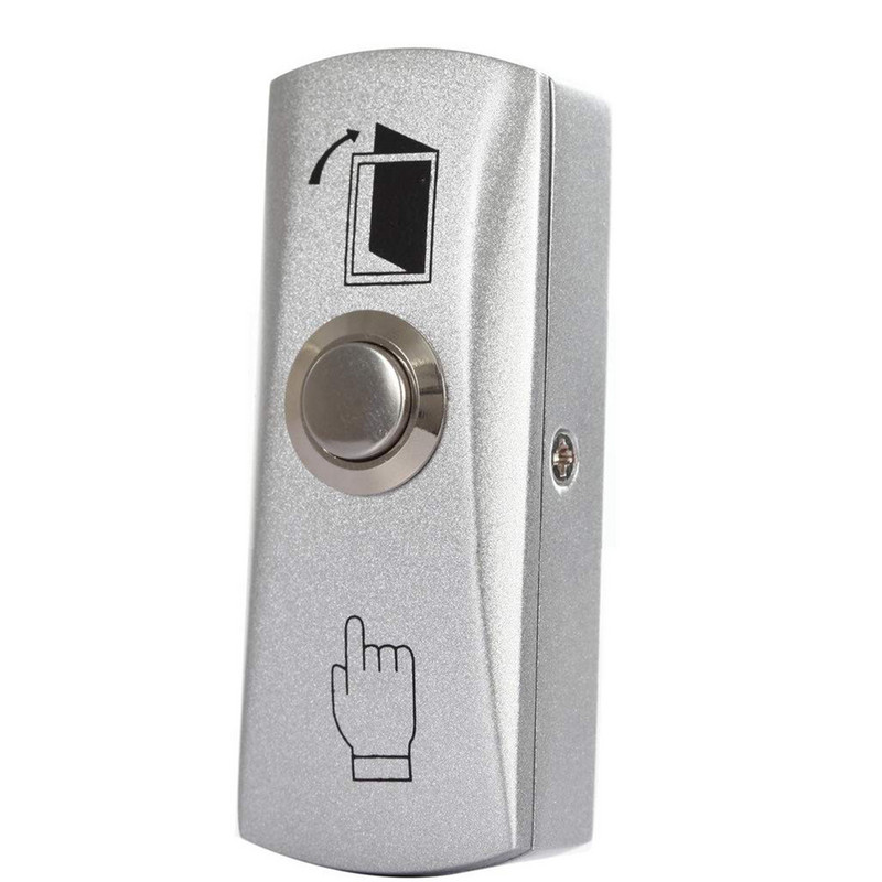 DC12V cinka sakausējuma durvju izejas spiedpogas izejas slēdzis durvju piekļuves kontroles sistēmai izejas atbrīvošanas pogas slēdzis ieejas durvju atvērējs