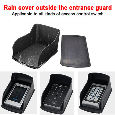 1 db vízálló burkolat RFID fém beléptető vezérlő billentyűzethez esővédő fekete csengő gomb esőálló napvédő héj