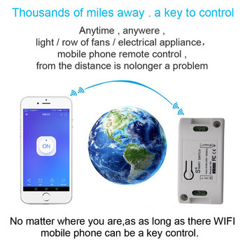 AC90~220V 10A WIFI Έξυπνος διακόπτης φωτός Universal Breaker Timer Smart Life APP Ασύρματο τηλεχειριστήριο Alexa Google Home IFTTT