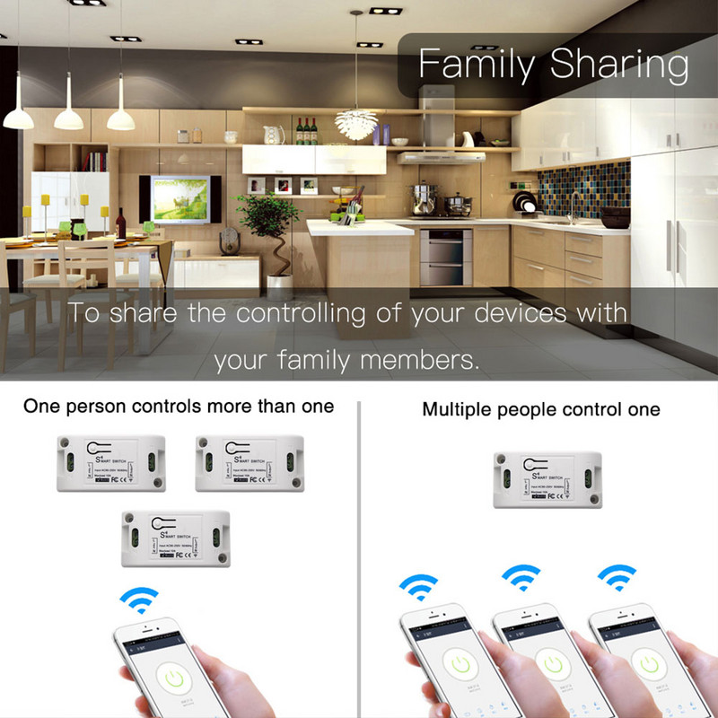 AC90~220V 10A WIFI viedais gaismas slēdzis Universālais slēdža taimeris Smart Life APP bezvadu tālvadības pults Alexa Google Home IFTTT